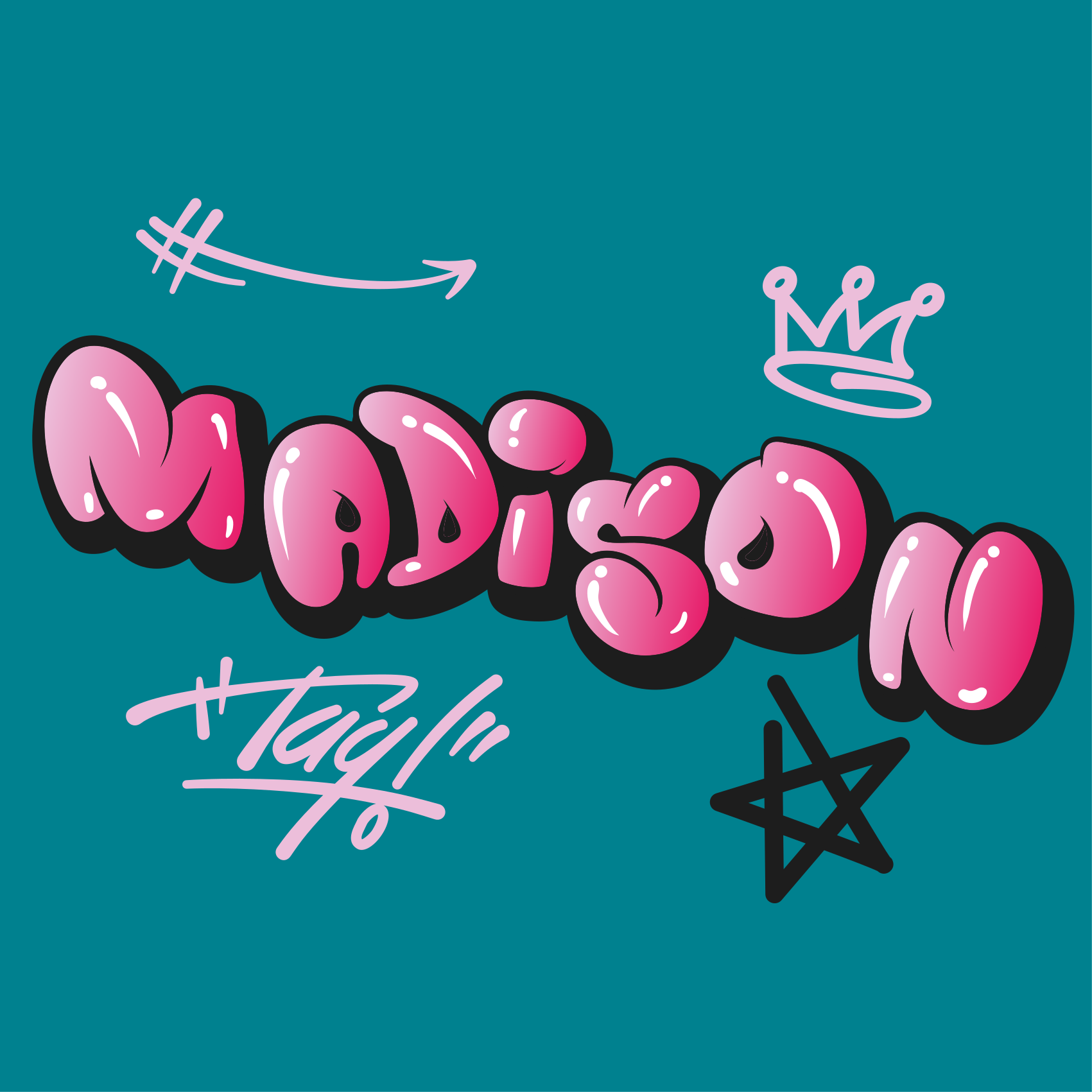 Poster teenagerzimmer kreatives namensdesign - TenStickers