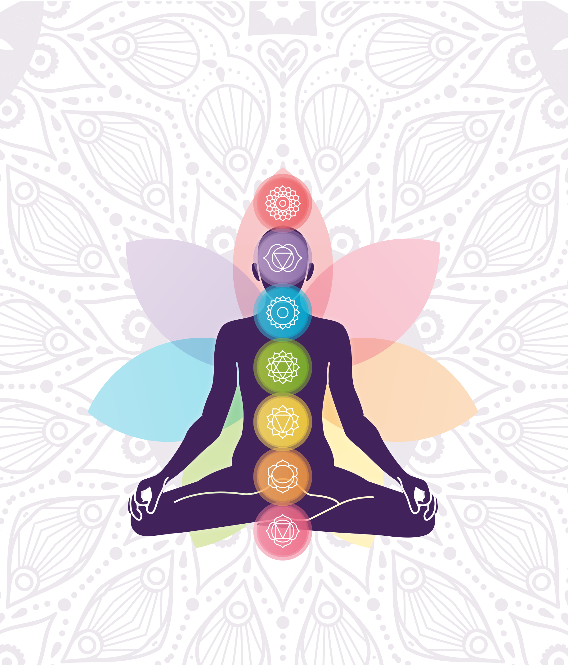 Zen poster meditierende figur mit chakras - TenStickers