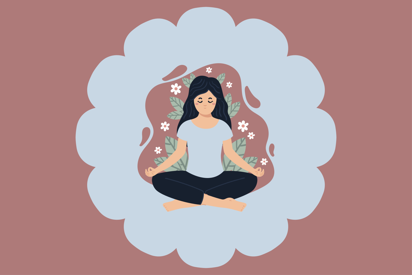 Poster sport yoga Übungsillustration - TenStickers