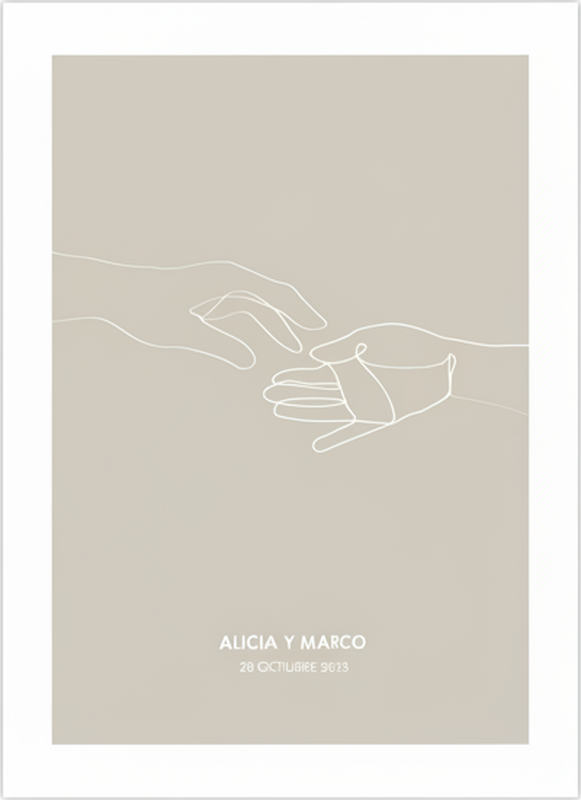 Personalisierte poster minimalistische erreichende hände - TenStickers