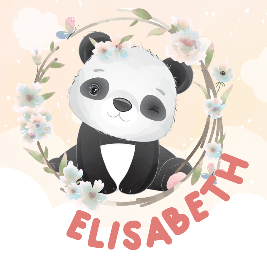 Personalisierte poster mit süßem panda design - TenStickers