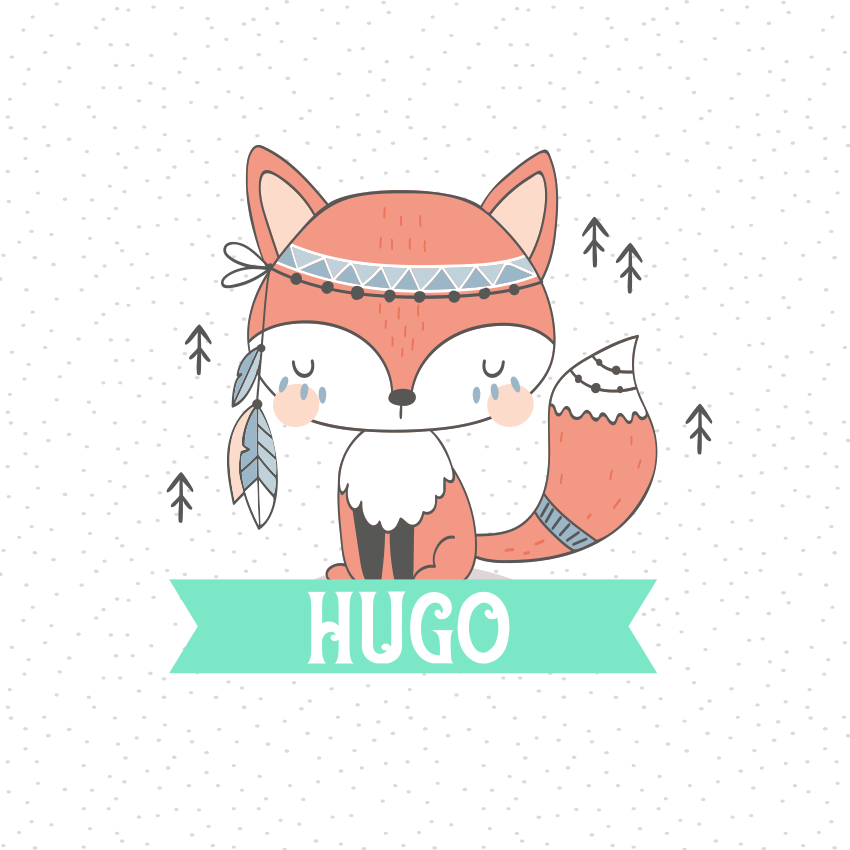 Personalisierte poster niedliche fuchsfigur - TenStickers
