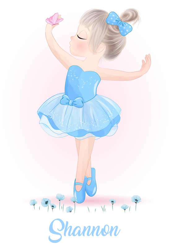 Personalisierte poster tanzendes mädchen mit schmetterling - TenStickers