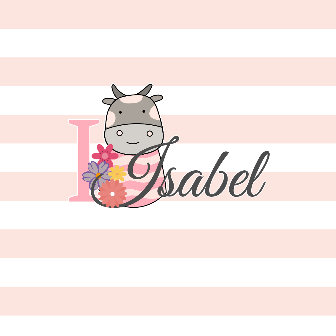 Personalisierte poster mit niedlichem kuhdesign - TenStickers
