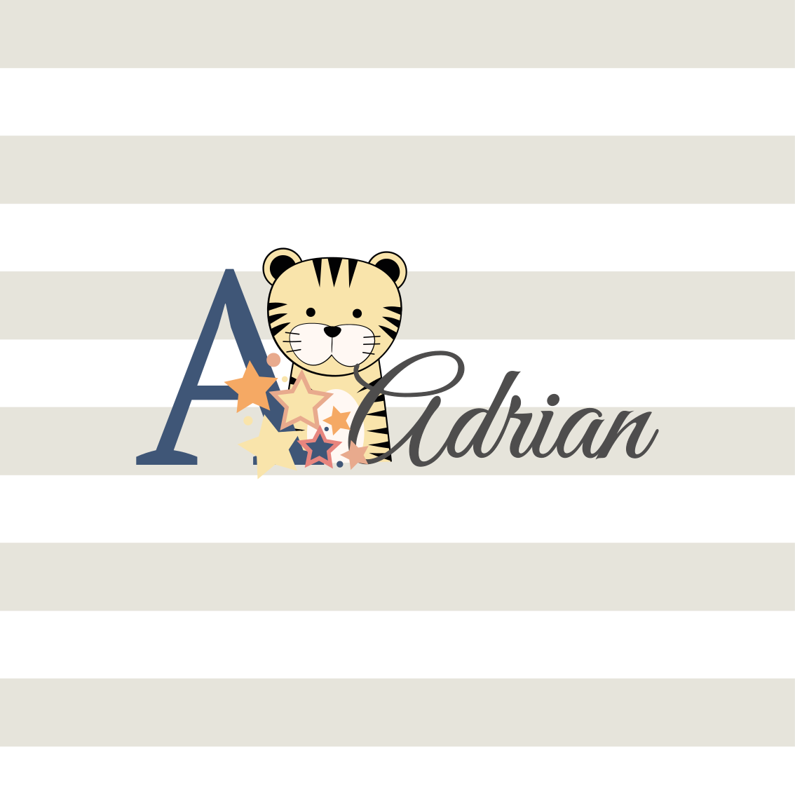 Personalisierte poster adrian tiger charakter - TenStickers