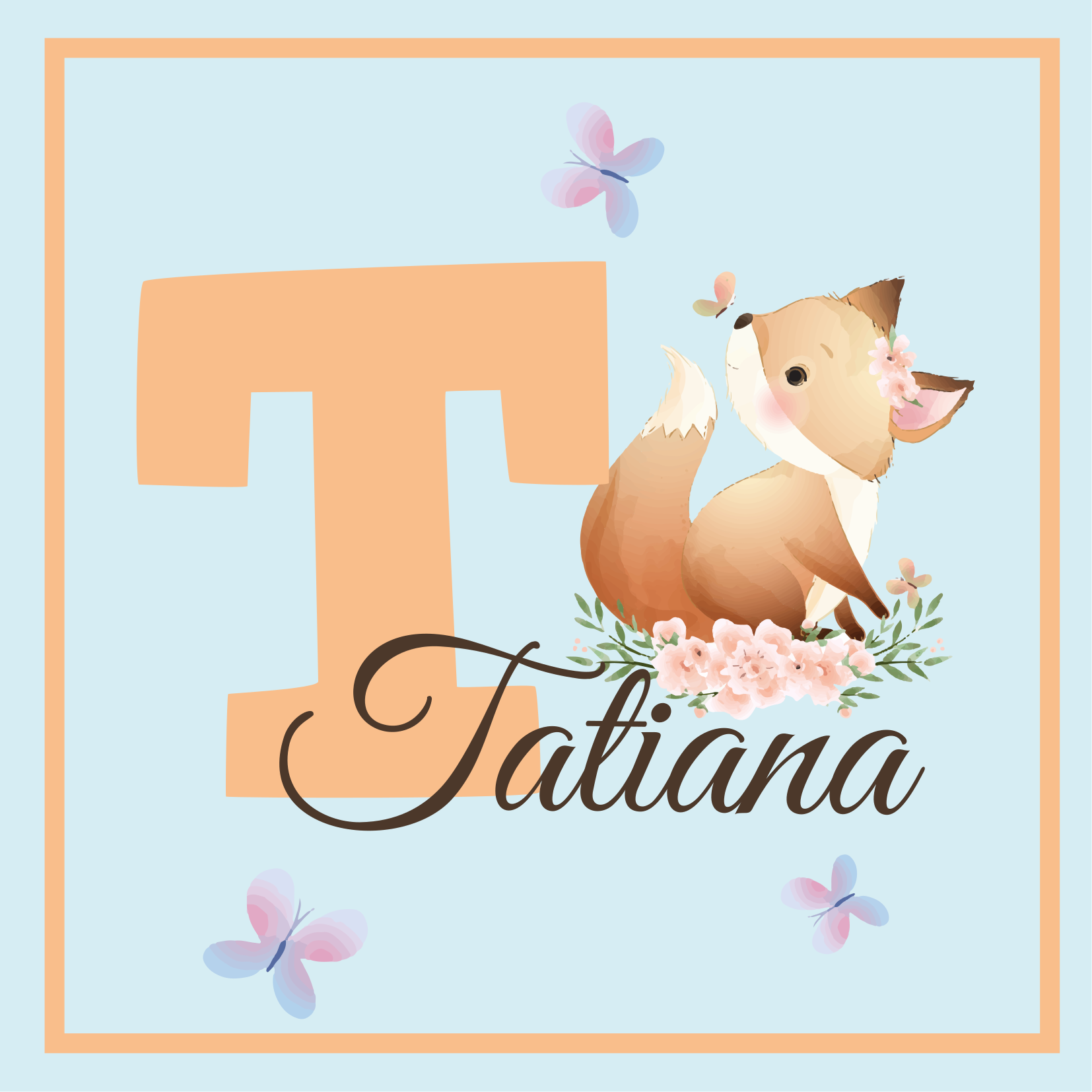 Personalisierte poster mit dem freundlichen fuchs - TenStickers