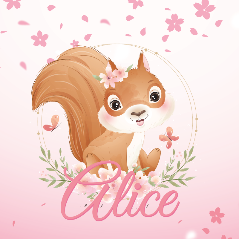 Personalisierte poster mit fröhlichem eichhörnchen-design - TenStickers