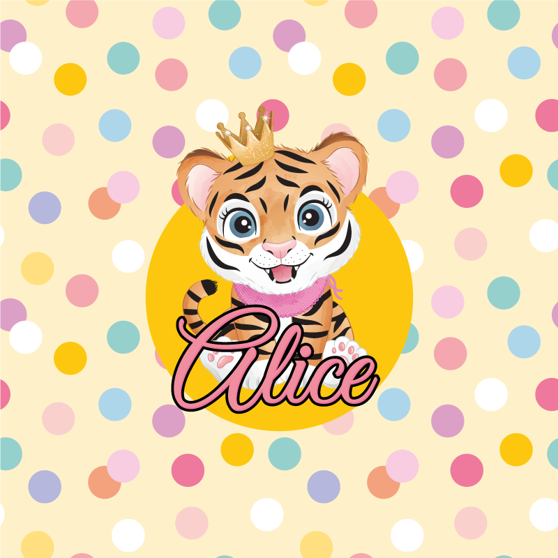 Personalisierte poster süßes tiger-motiv - TenStickers