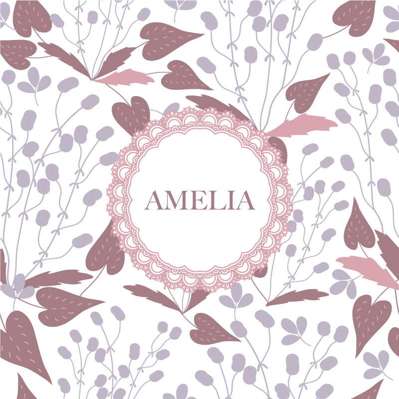 Personalisierte poster mit floralem namensdesign - TenStickers