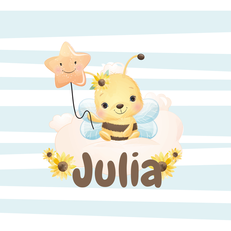 Personalisierte poster süßes bienencharakter - TenStickers