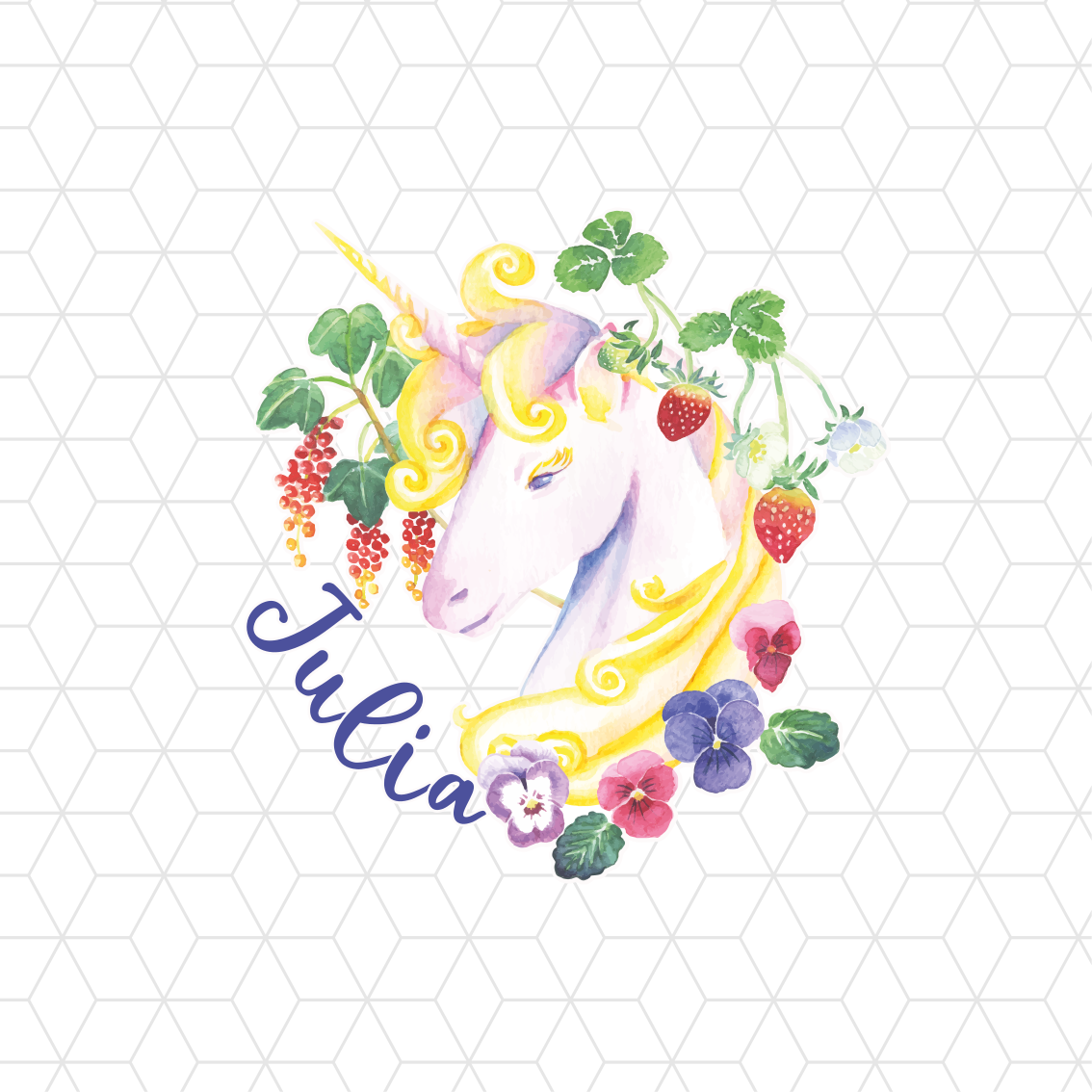 Personalisierte poster einhorn blumenarrangement - TenStickers