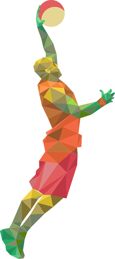 Poster basketball geometrisches spieler-vinyldekor - TenStickers