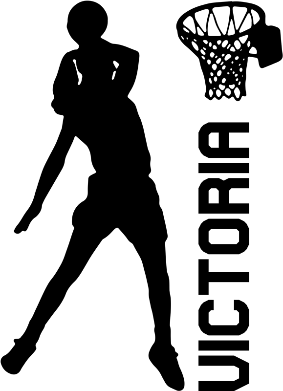 Poster basketball spielerin beim dunking mit namen - TenStickers