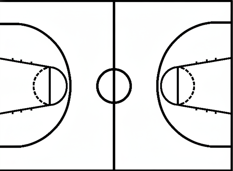 Poster basketball dekoratives wandvinyl basketballfeld - TenStickers