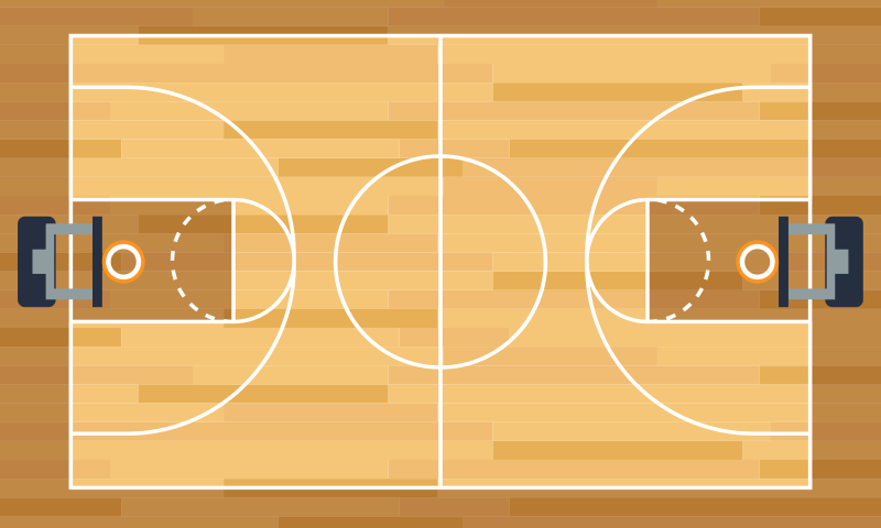 Poster basketball jugend-vinylteppich basketballfeld - TenStickers