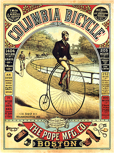 Poster kreise vintage fahrrad werbung vinyl - TenStickers