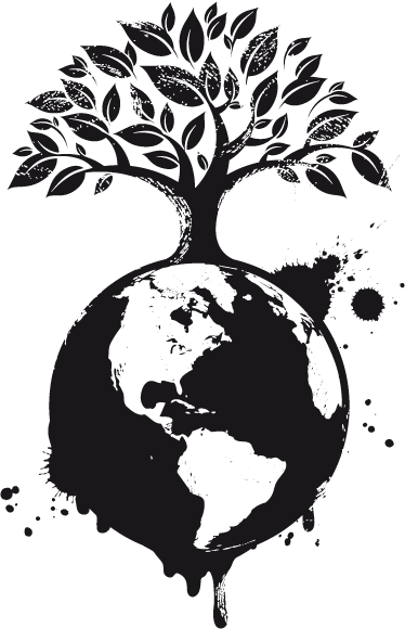 Poster baum mit dekorativem globus und baum - TenStickers