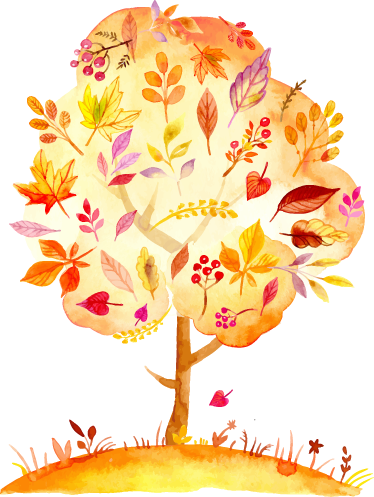 Poster baum herbstlicher waldvinyl dekoration - TenStickers