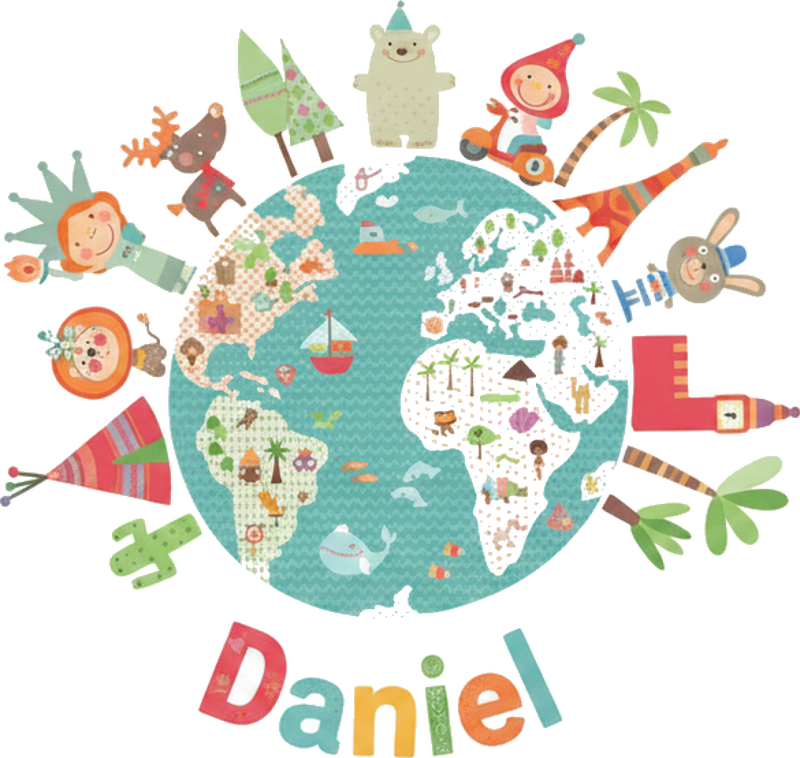 Poster weltkarte glückliche welt - TenStickers