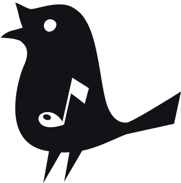 Musik poster mit dekorativem singvogel aufkleber - TenStickers