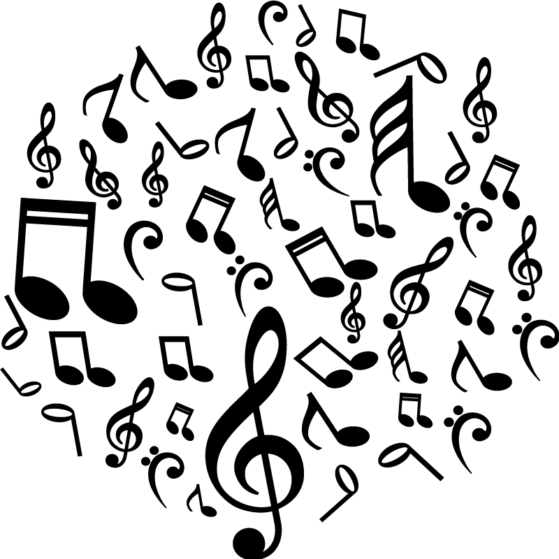 Musik poster mit vinyl notenzeichnungen - TenStickers