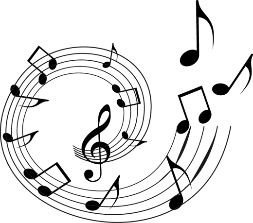 Musik poster dekoratives spiralmotiv notenblatt - TenStickers