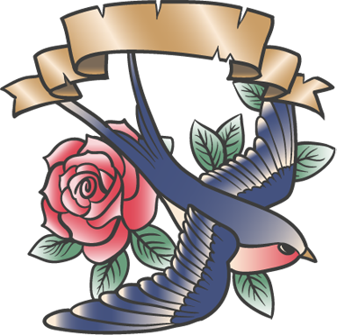 Vintage poster rosa vogel tattoo und legende - TenStickers