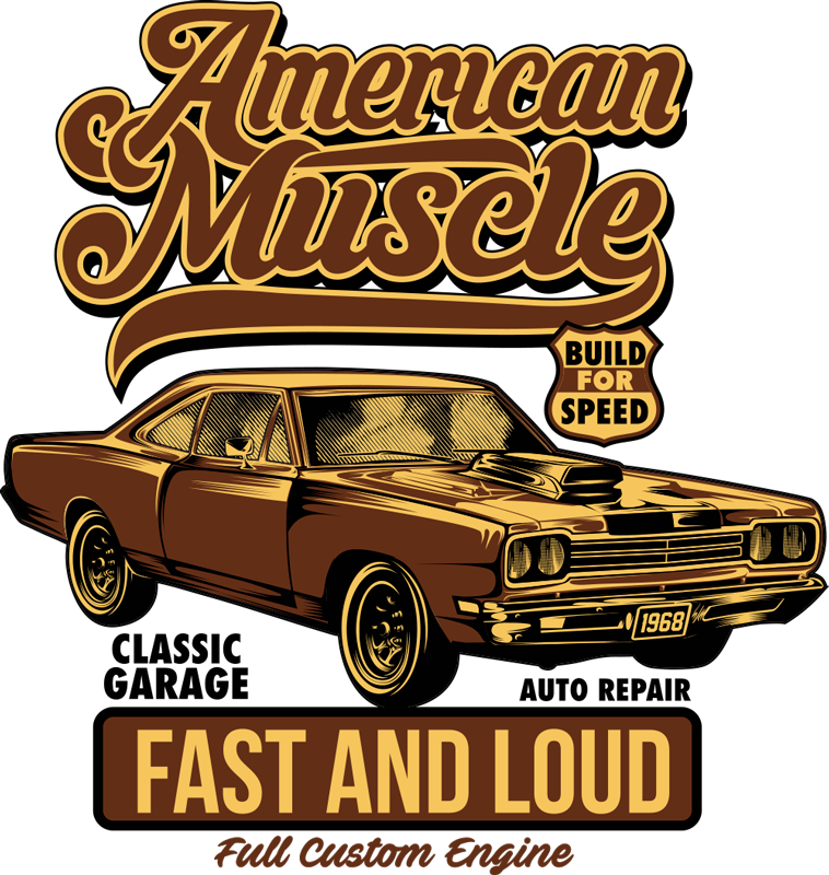 Vintage poster klassischer amerikanischer auto-style - TenStickers