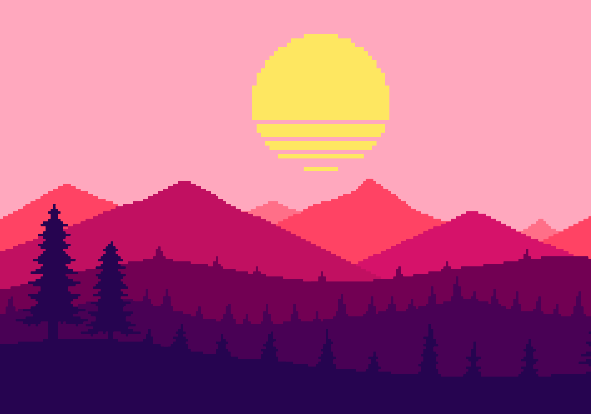 Poster landschaft sonnenuntergang Ästhetik wandbild - TenStickers