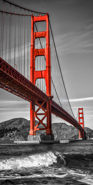 Poster landschaft vinilo dekorativ golden gate - TenStickers