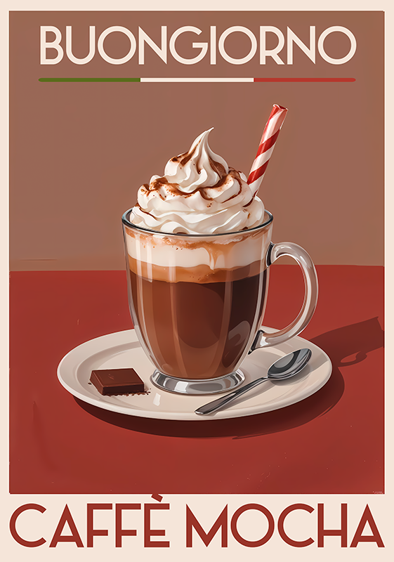 Vintage poster kaffee "mocha" - TenStickers