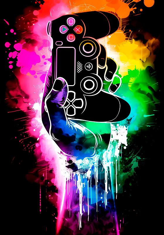 Gaming poster gamer explosion - TenStickers