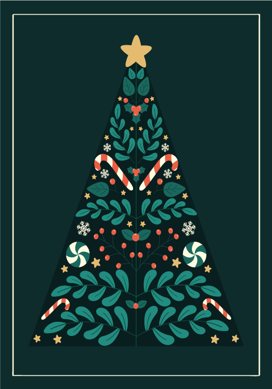 Poster weihnachten weihnachtsbaum - TenStickers