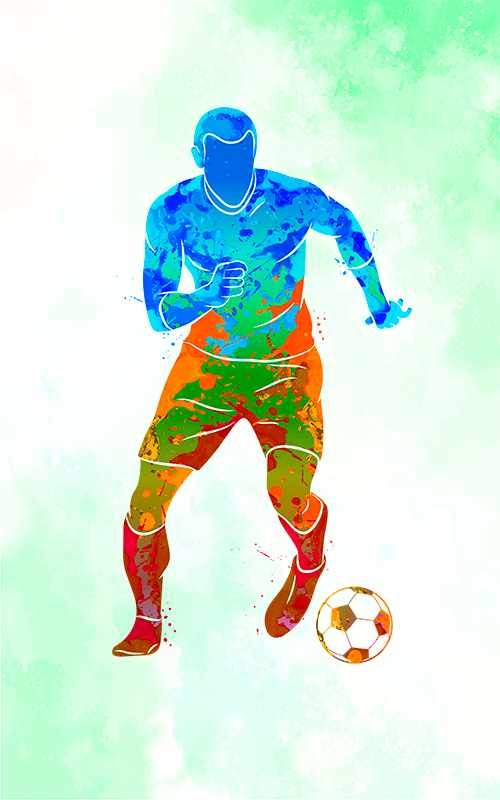 Poster fußball aquarellspieler - TenStickers