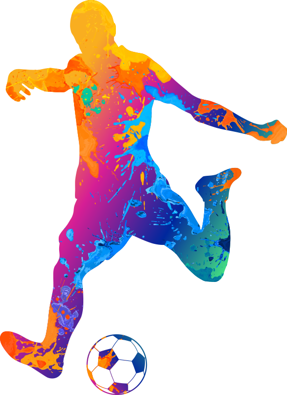 Poster fußball mit farbklecksen - TenStickers