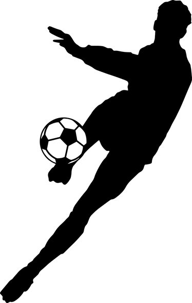 Poster fußball silhouette eines kickenden spielers - TenStickers