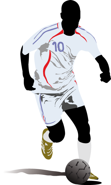 Poster fußball wandtattoo fußballspieler in aktion - TenStickers