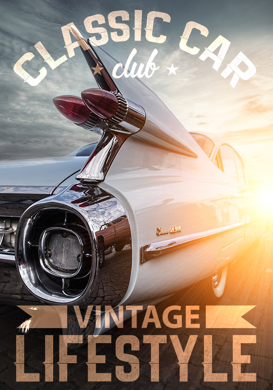 Poster klassische Autos Klub - TenStickers
