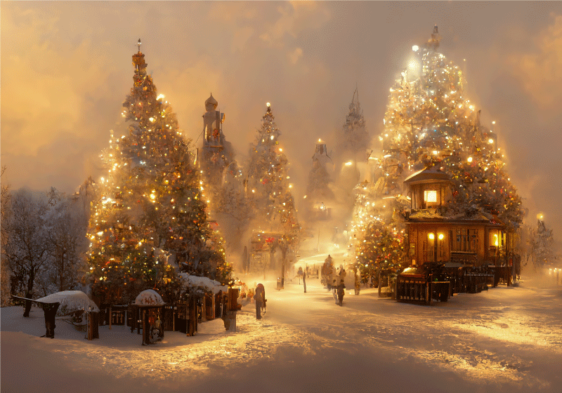 Poster Winter Wunderland-Landschaft - TenStickers