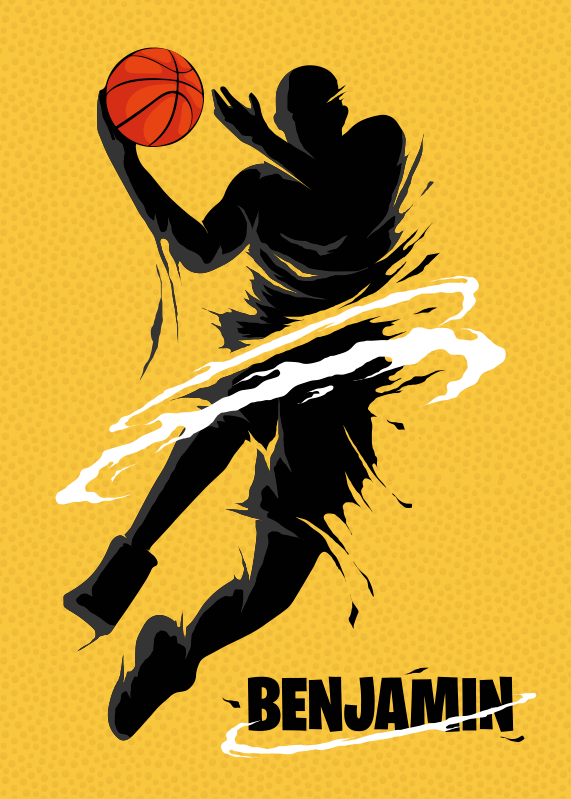 Personalisierte Poster Basketball Spielername - TenStickers