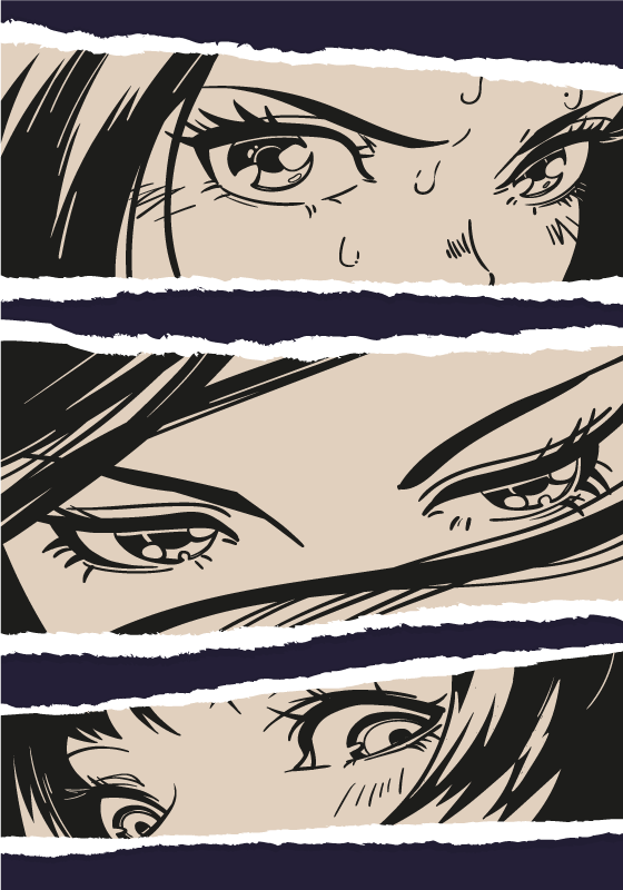 Poster Anime Frauen Gesicht - TenStickers