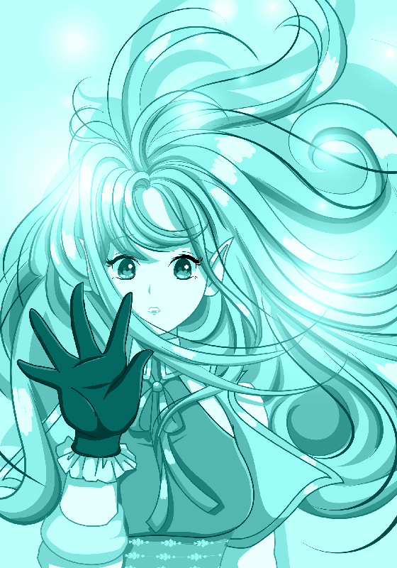 Poster Anime Mädchen in blau - TenStickers