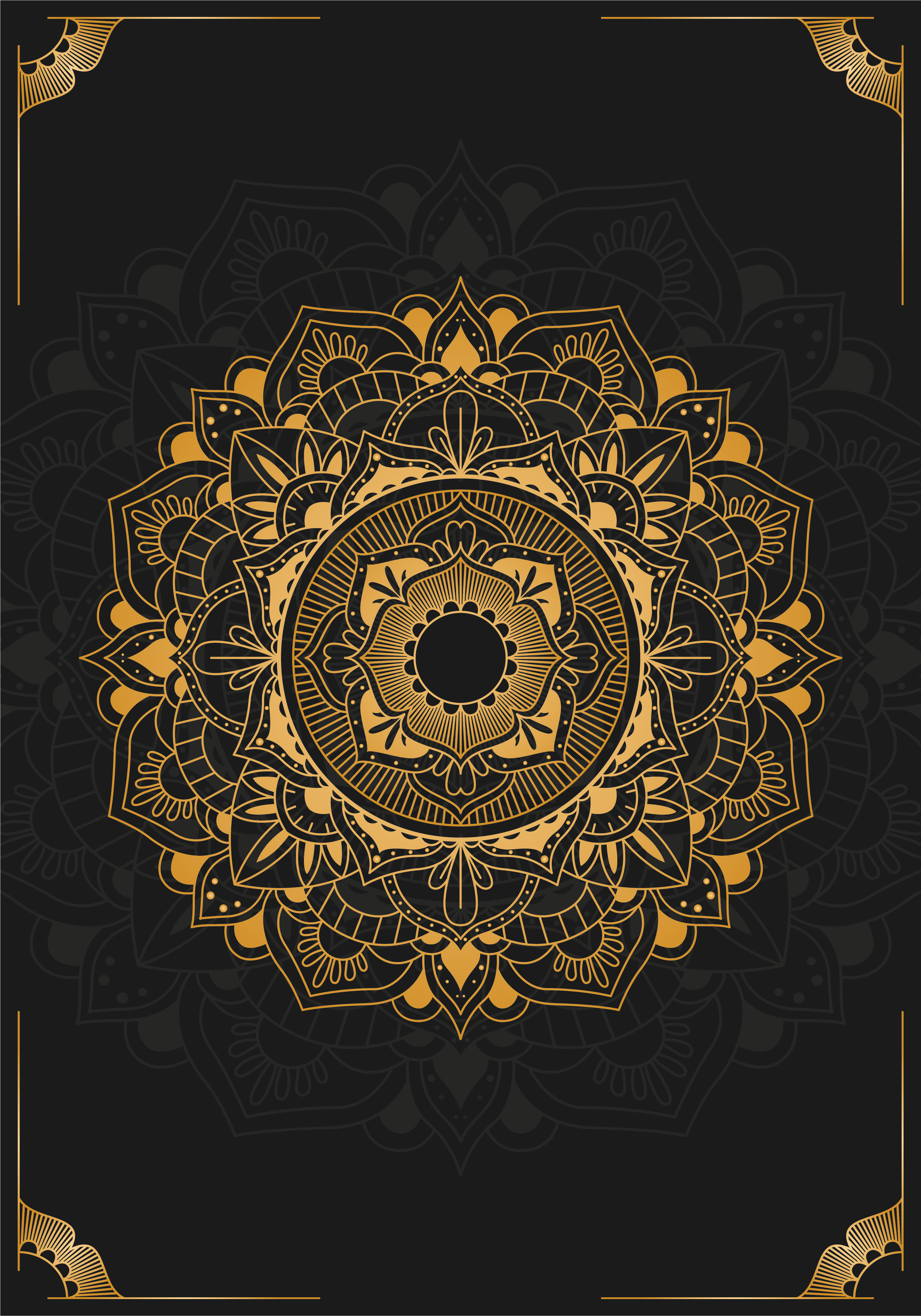 Poster Zen schwarz gold Mandala - TenStickers