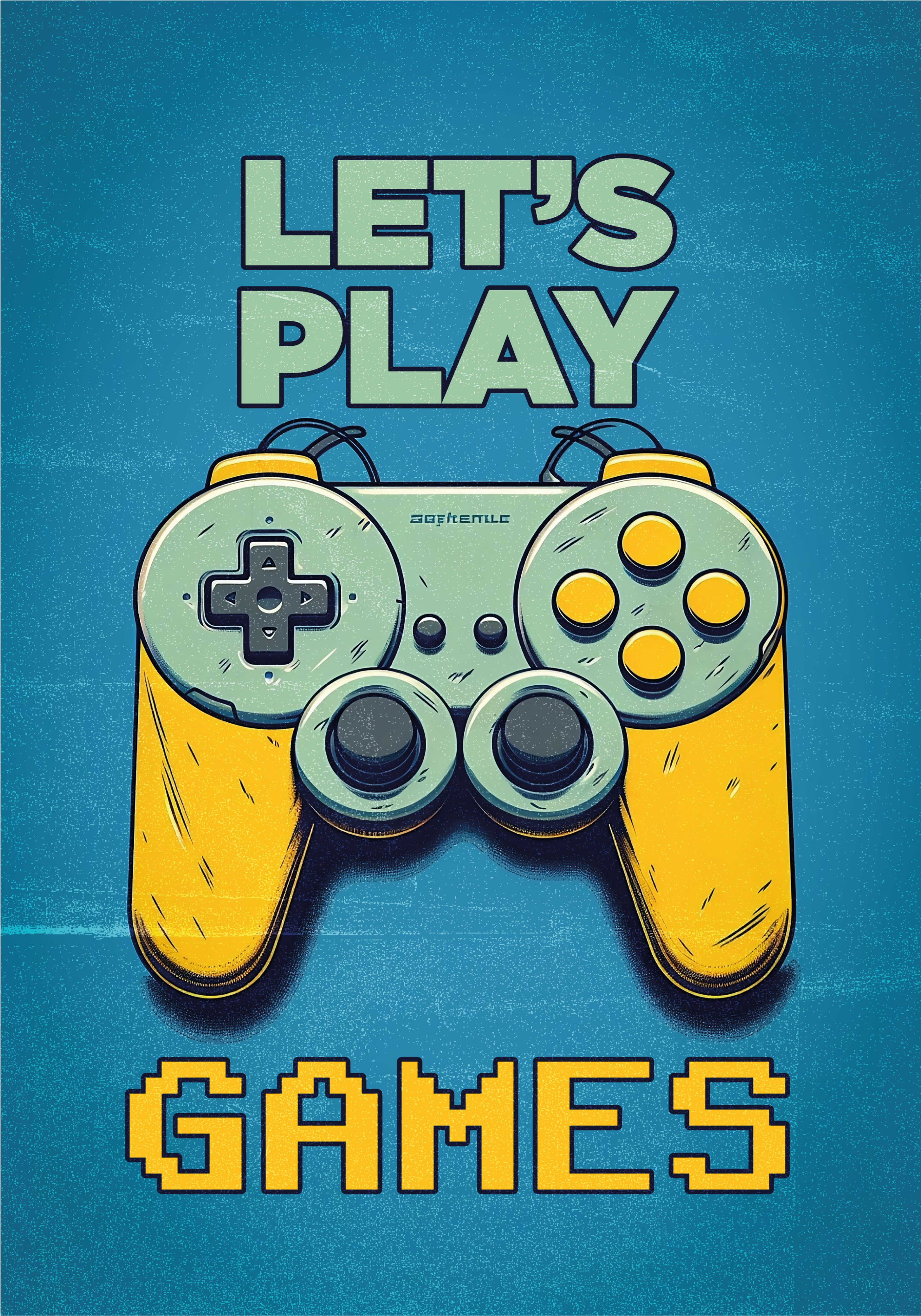 Poster von Game Controller und Texte 'Game on" - TenStickers