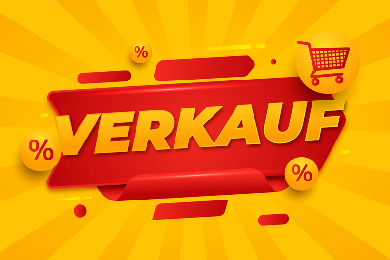 Poster Verkaufs Förderung Gelb und Rot Design - TenStickers