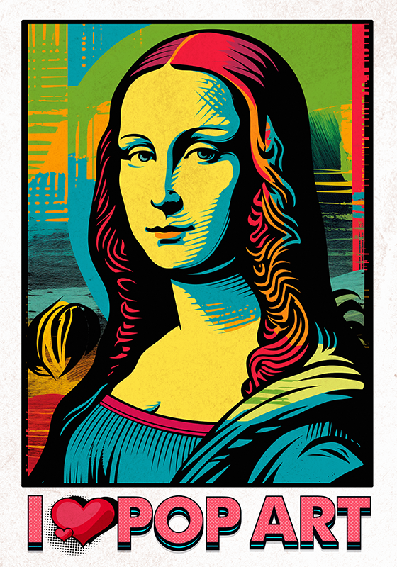 Pop-Art-Plakat bunte gioconda - TenStickers