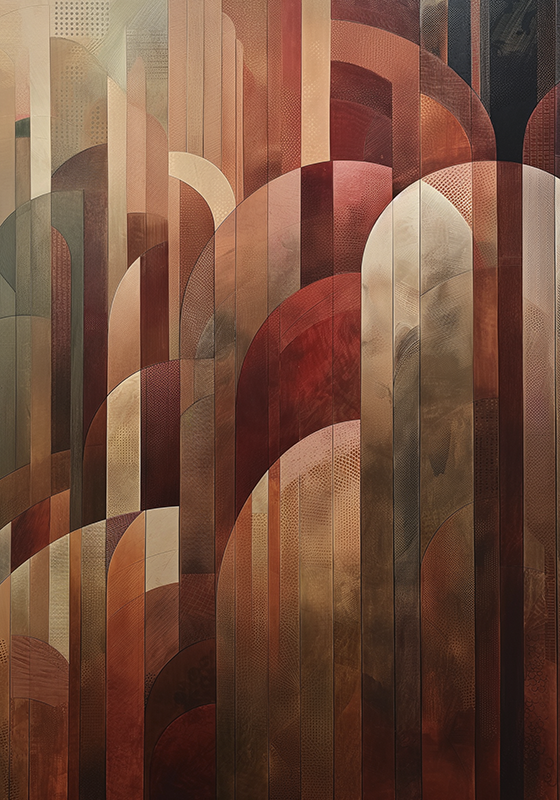 Art-Déco-Plakat rote formen - TenStickers