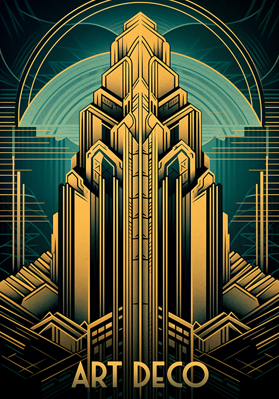 Art-Déco-Plakat art-deco-turm - TenStickers
