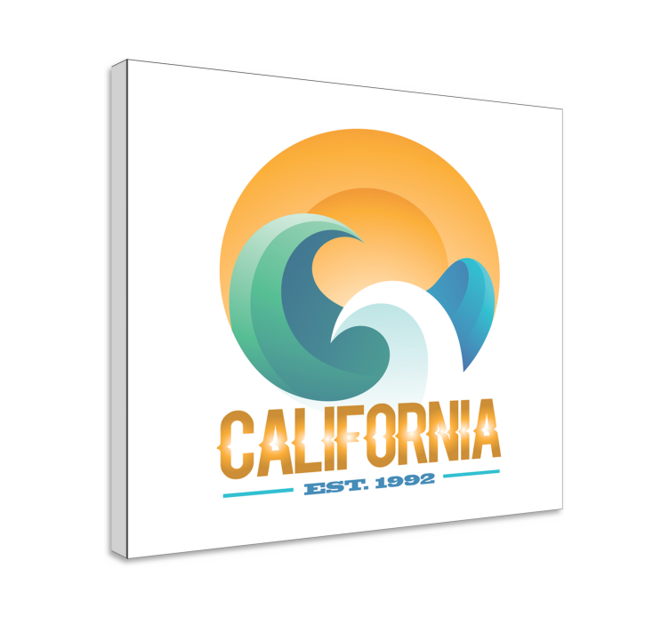 Leinwandbild Meer kalifornien surf-emblem - TenStickers