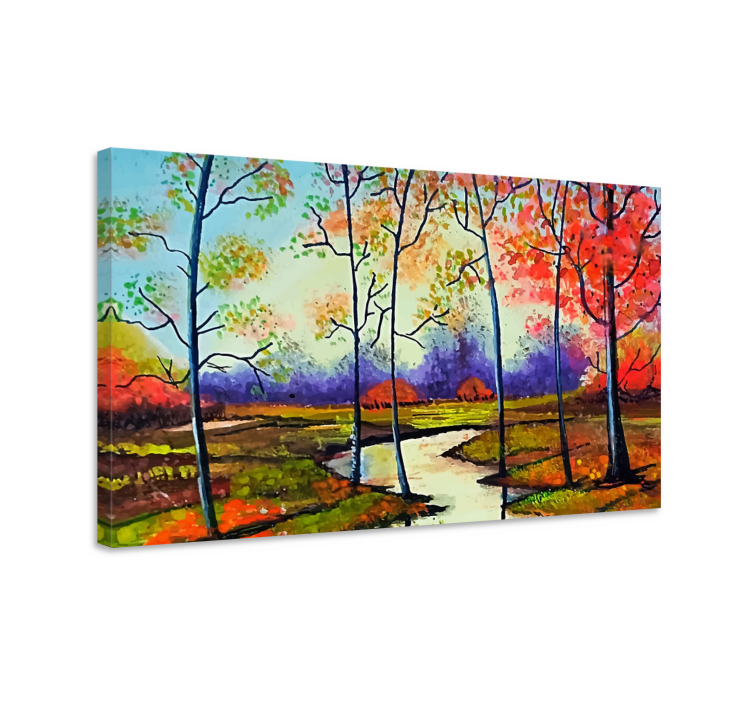 Wandbilder landschaft herbstfluss szene - TenStickers